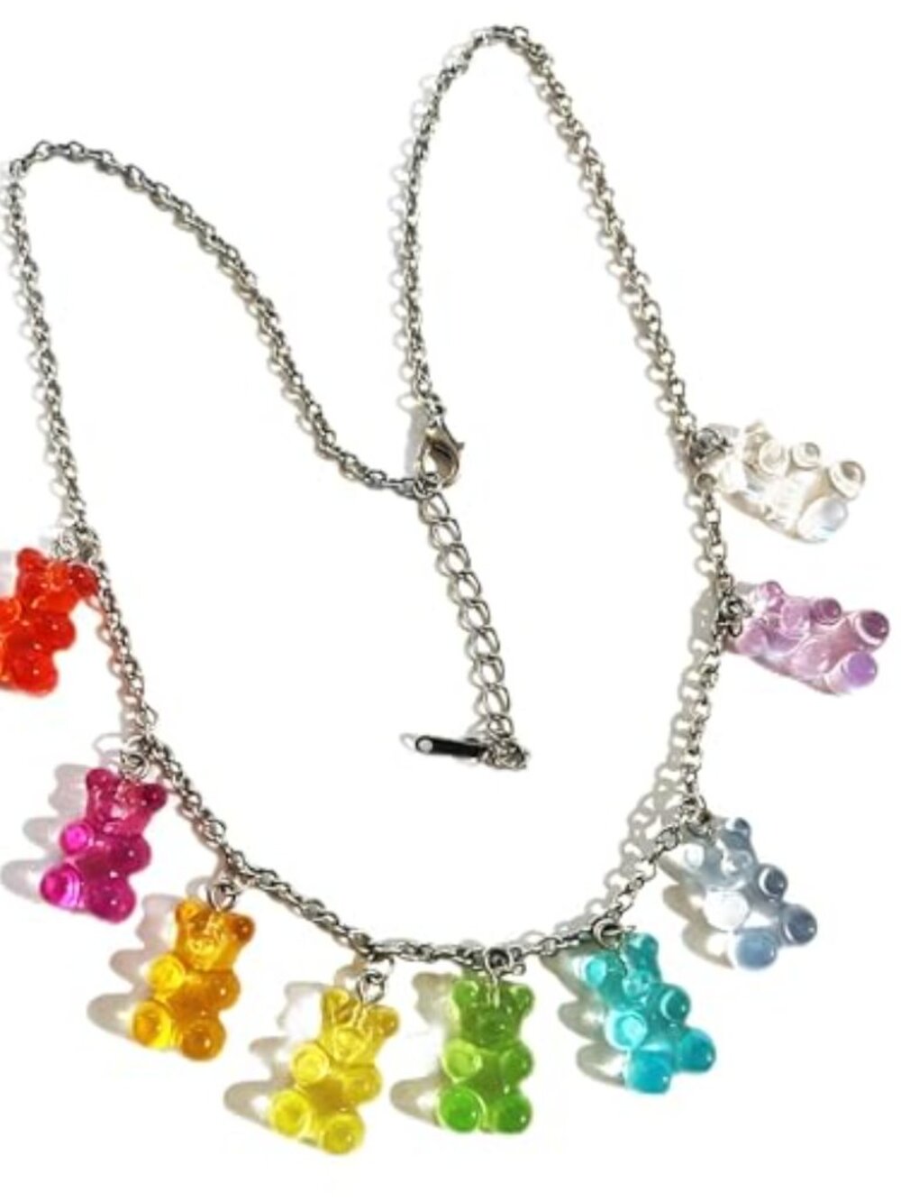 Gen Z Rainbow Gummy Bear Bead Necklace (9 colors) - Picture 3 of 3
